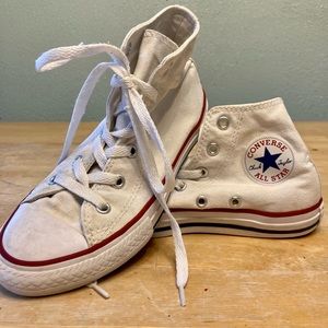 White high top Converse size 1 youth